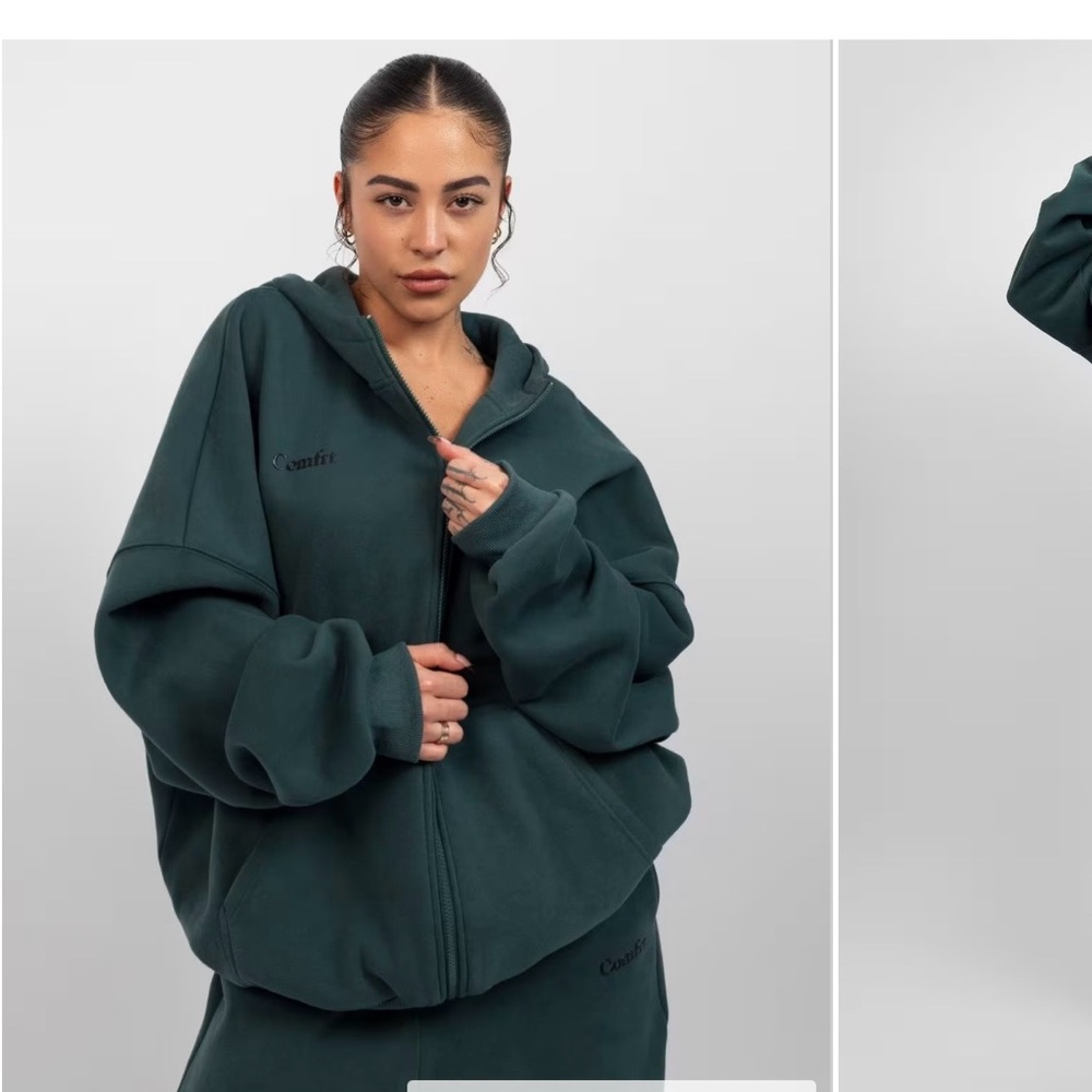 Comfrt Unisex Cloud Zip Hoodie Mega in Pine